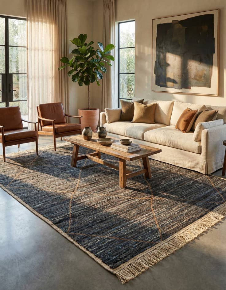 Detail image of 7' 10 x 10' 6 Hand Knotted Moroccan Wool Rug