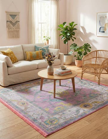 Pink Paragon Square Rug