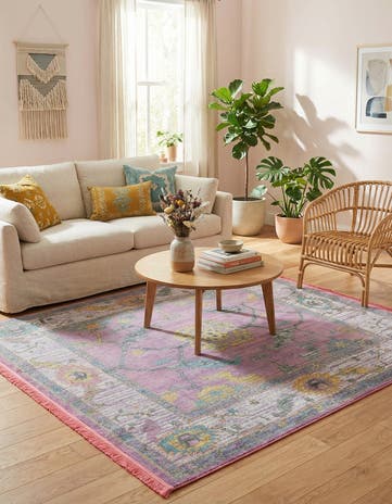 Pink Paragon Square Rug