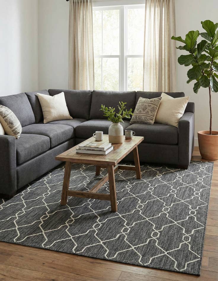 Detail image of 7' 10 x 11' Easy-Clean Trellis Indoor / Outdoor Rug