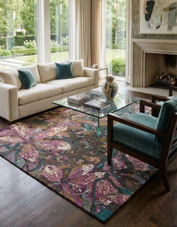 8' 2 x 9' 11 Hand Knotted Modern Manshu Wool Rug
