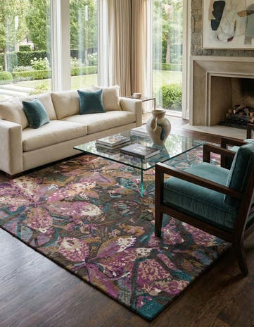 8' 2 x 9' 11 Hand Knotted Modern Manshu Wool Rug