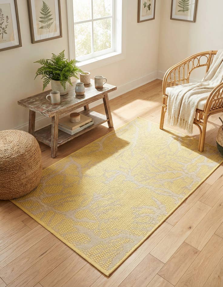 Detail image of  2' x 3'  Washable Botanical Indoor / Outdoor Rug