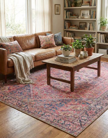 Red Washable Timeless Rug