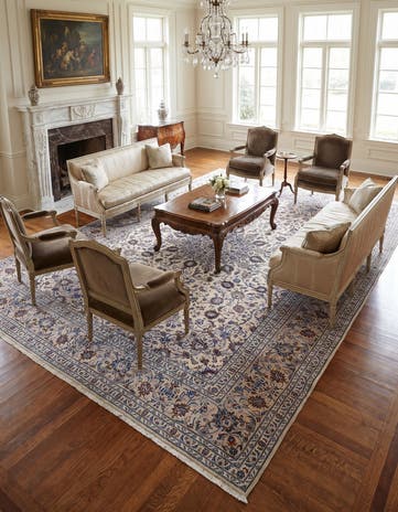 9' 9 x 12' 11 Hand Knotted Kashan Persian Wool Rug