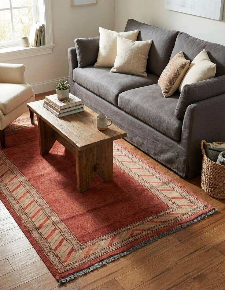 Detail image of  3' 1 x 5' 5  Hand Knotted Ziegler Oriental Wool Rug