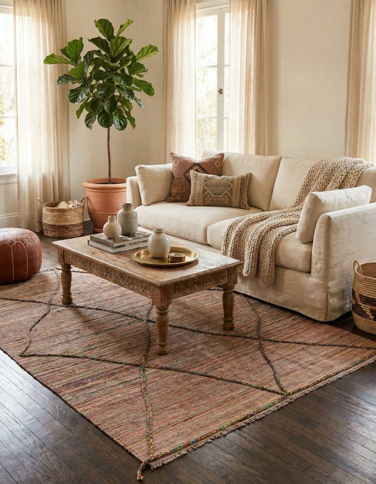 Detail image of 5' 9 x 7' 11  Hand Knotted Moroccan Wool Rug