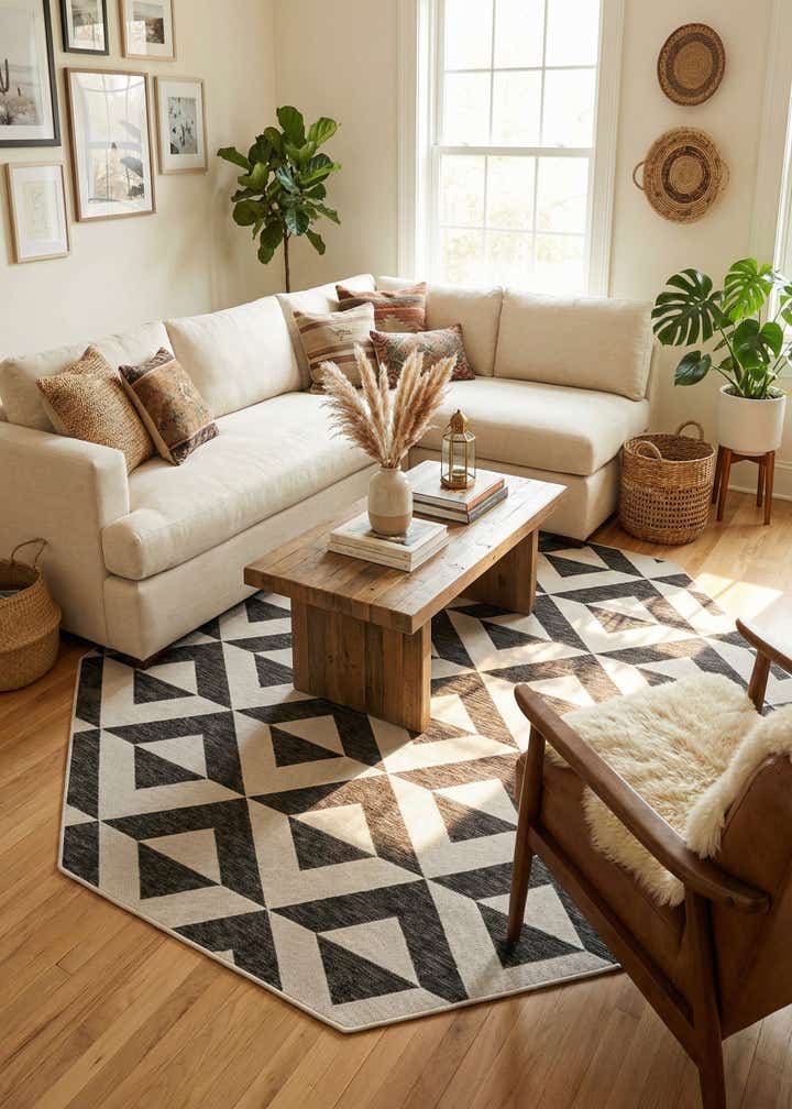 7' 10 x 7' 10 Easy-Clean Jill Zarin Napa Indoor / Outdoor Octagon Rug