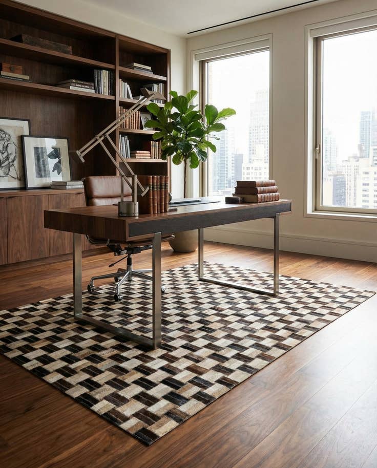 Detail image of 4' x 5' 10 Cowhide - Patchwork Rug