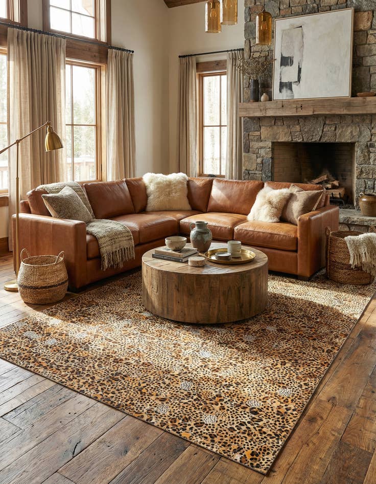 Detail image of 5' x 8' Cowhide Stocks Rug