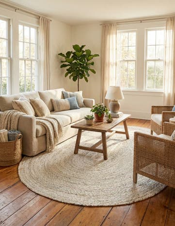 Ivory Braided Chindi Oval Rug