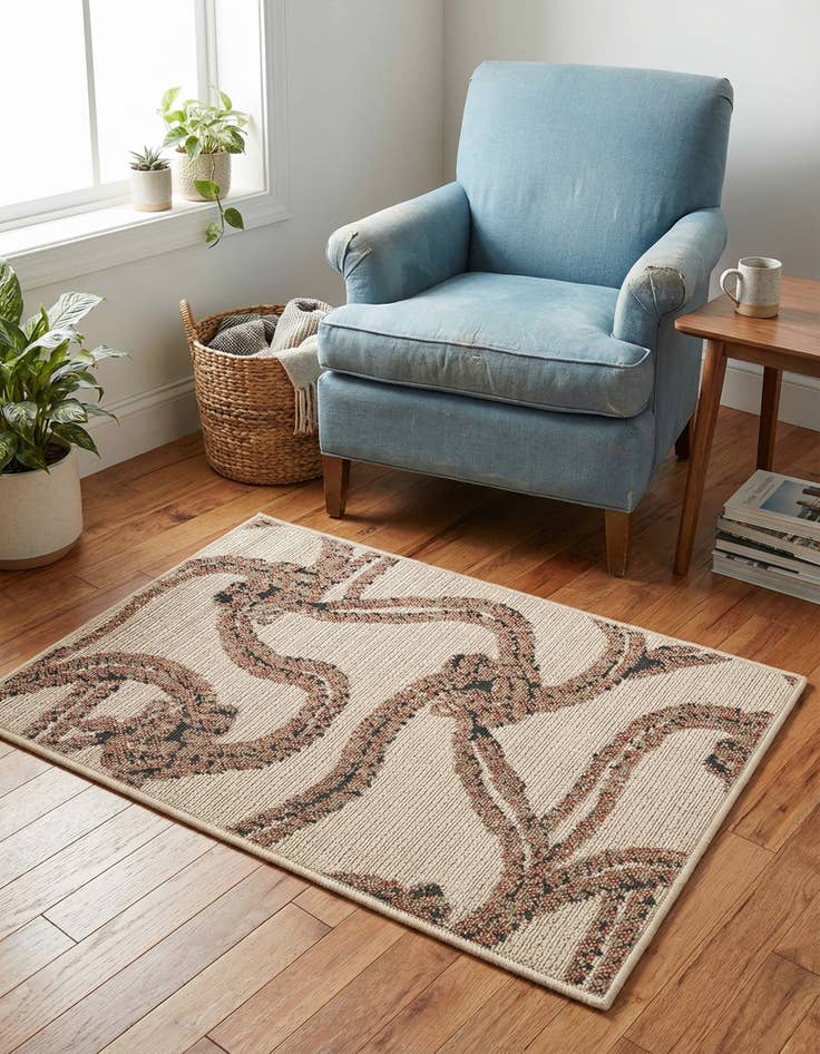 Detail image of 2' x 3'  Washable Coastal Indoor / Outdoor Rug
