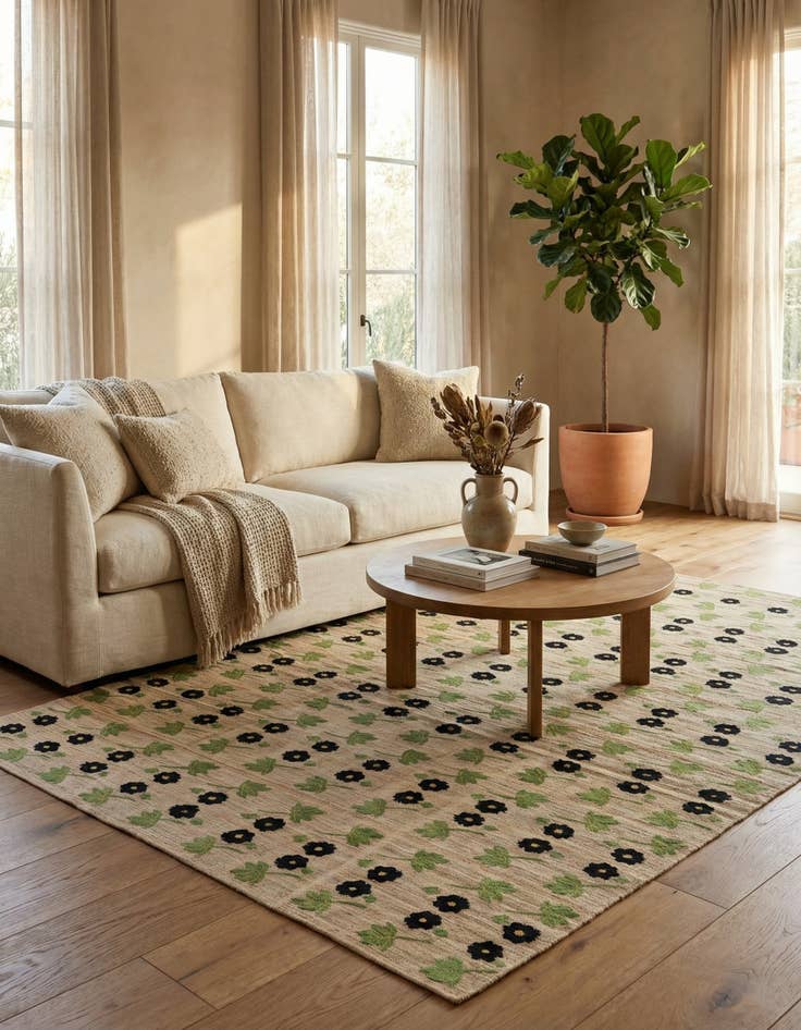 Detail image of 6' 3 x 9' 5  Hand Woven Kilim Modern Wool Rug