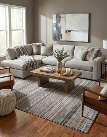 Gray Gemstone Square Rug
