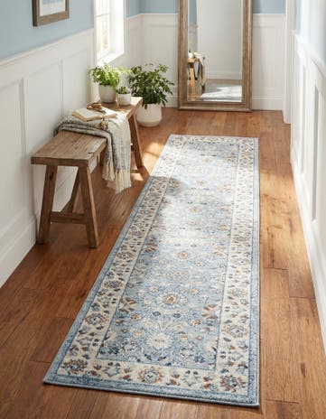 Aqua Blue Charlotte Runner Rug