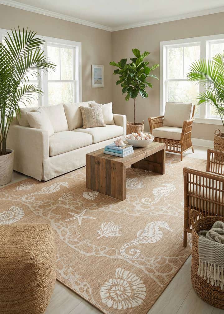 10' x 14' Easy-Clean Coastal Indoor / Outdoor Rug