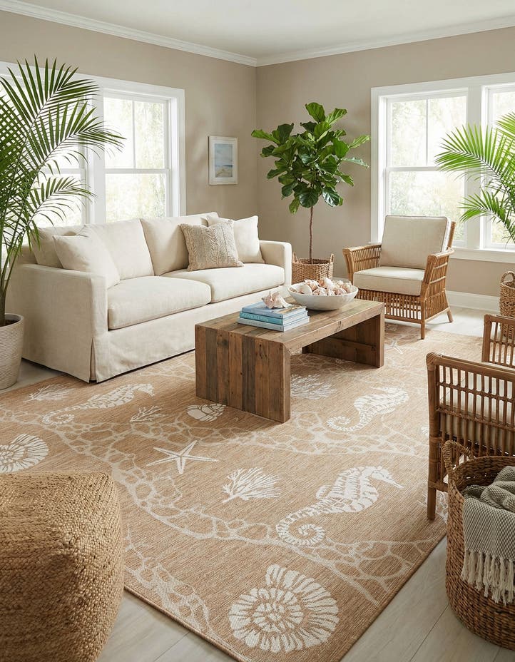 10' x 14' Easy-Clean Coastal Indoor / Outdoo...
