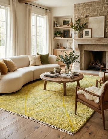 6' 2 x 9' 8 Hand Knotted Moroccan Wool Rug