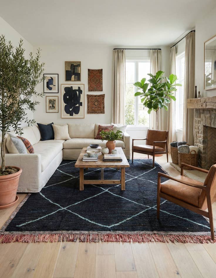 Detail image of 9' 2 x 12' 1  Hand Knotted Moroccan Wool Rug