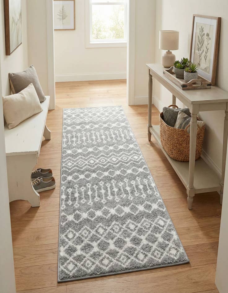 Detail image of  2' x 6' Moroccan Trellis Runner Rug