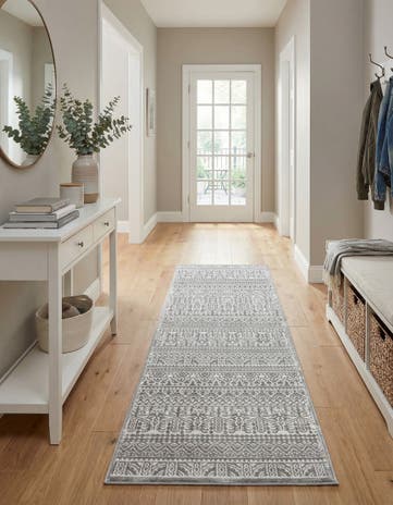Gray Uptown Cloisters Runner Rug