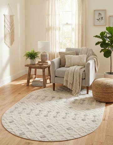 Sandy Beige Arlo Oval Rug
