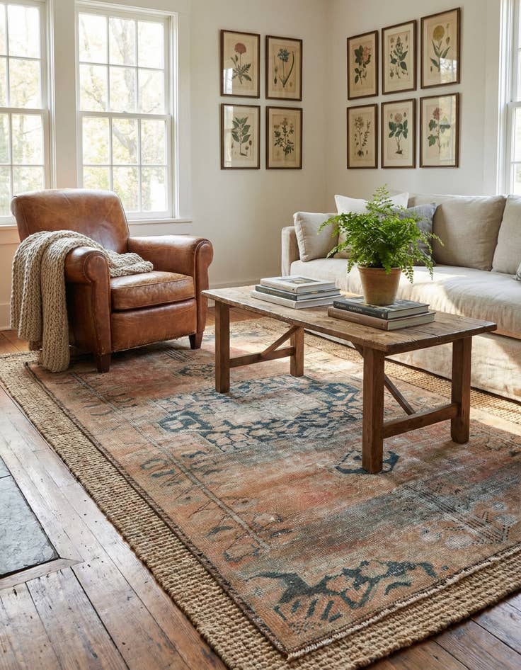 Detail image of  3' 6 x 6'  Hand Knotted Ultra Vintage Persian Wool Rug