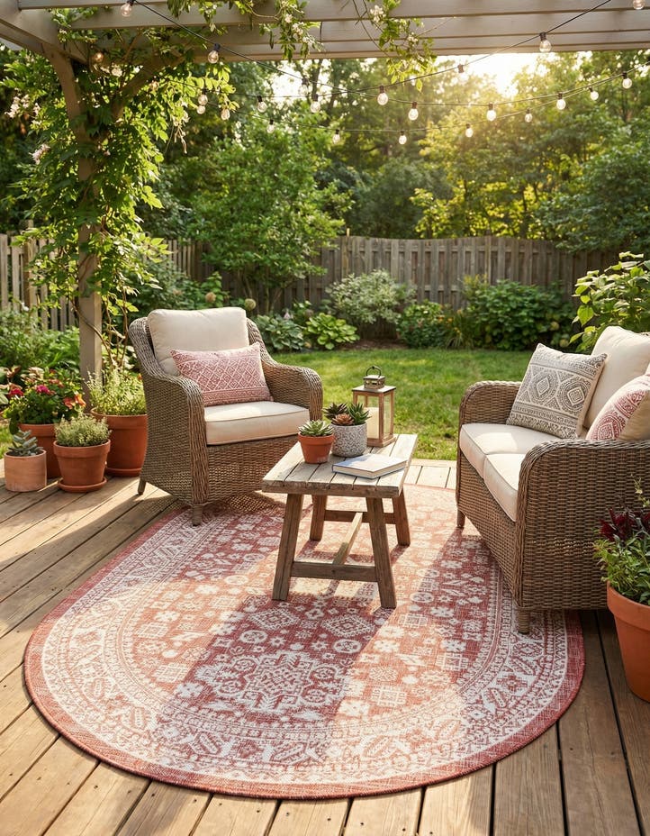 5' 3 x 8' Easy-Clean Aztec Indoor / Outdoor ...
