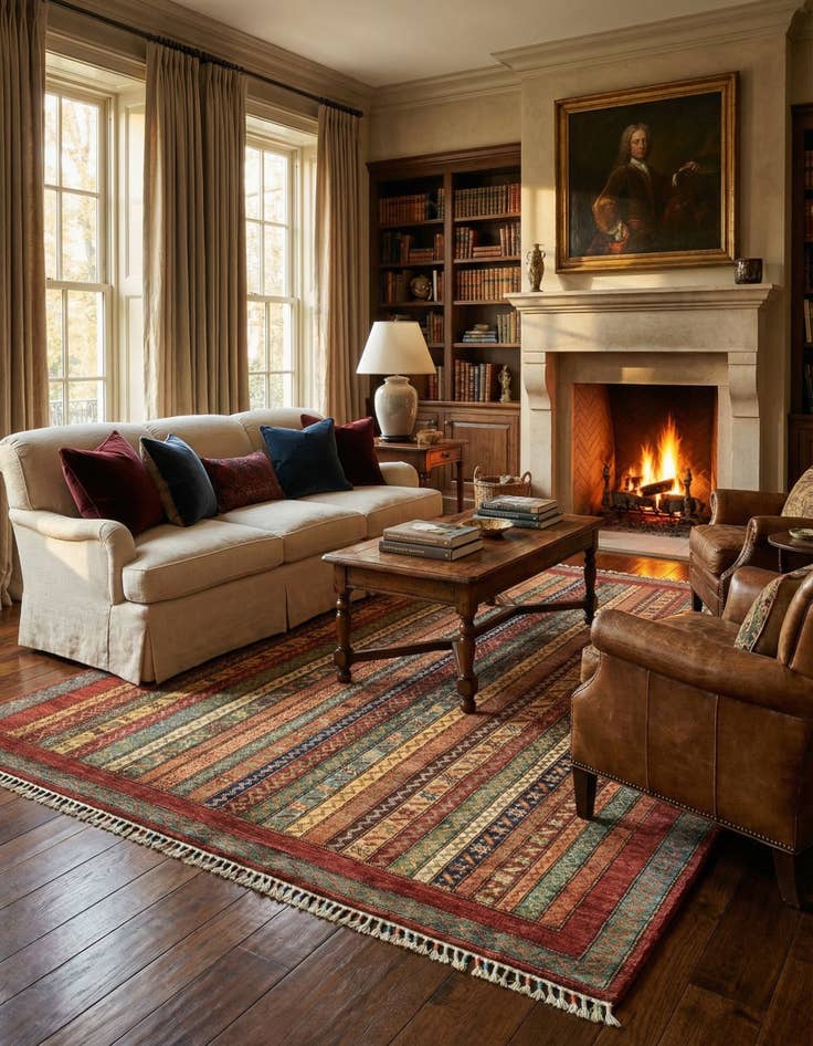 Detail image of 4' 10 x 6' 6  Hand Knotted Ariana Ziegler Rug