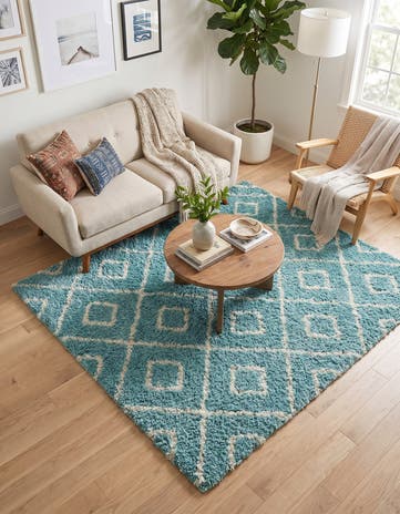 5' 3 x 5' 3 Lattice Shag Square Rug