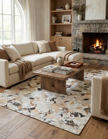 5' x 8' 1 Cowhide Leather Rug