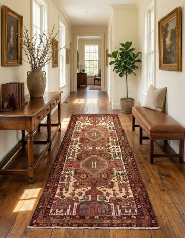4' 3 x 9' 1 Hamedan Wool Runner Rug