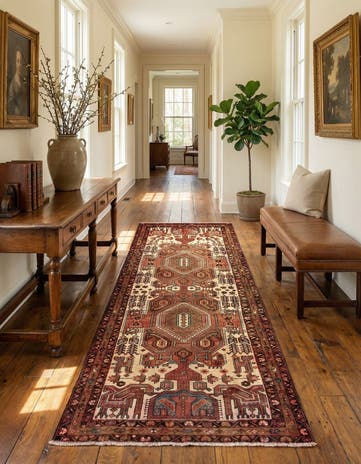 4' 3 x 9' 1 Hamedan Wool Runner Rug