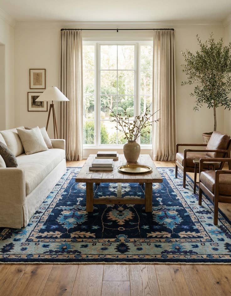 Detail image of  7' 10 x 10'  Hand Knotted Oushak Wool Rug