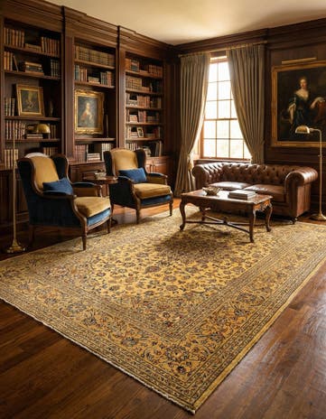 6' 6 x 9' 8 Kashan Wool Rug