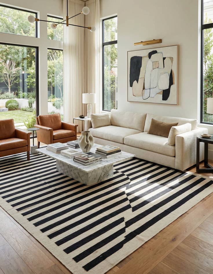 Detail image of 8' 4 x 11'  Hand Woven Kilim Modern Wool Rug