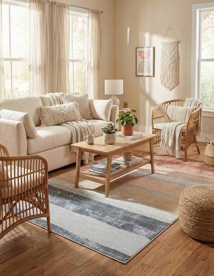 Detail image of 5' 2 x 8' Kamala Washable Rug