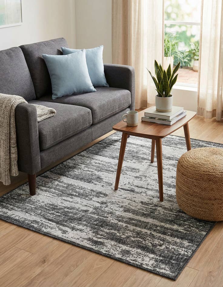 Detail image of 4' x 6'  Washable Modern Indoor / Outdoor Rug