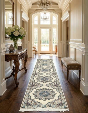 3' 3 x 19' 1 Hand Knotted Nain Persian Wool Runner Rug