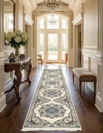 3' 3 x 19' 1 Hand Knotted Nain Persian Wool Runner Rug