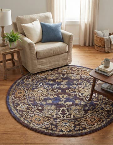 Dark Blue Lexington Round Rug