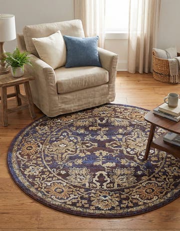 Dark Blue Lexington Round Rug