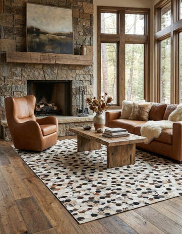 5' x 8' Cowhide Leather Rug