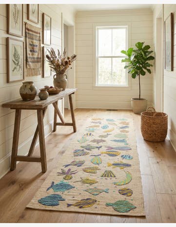 2' 4 x 7' 7 Hand Woven Kilim Suzani Wool Runner Rug