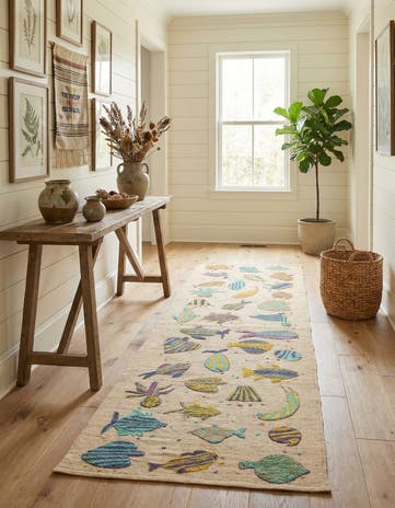 2' 4 x 7' 7 Hand Woven Kilim Suzani Wool Runner Rug