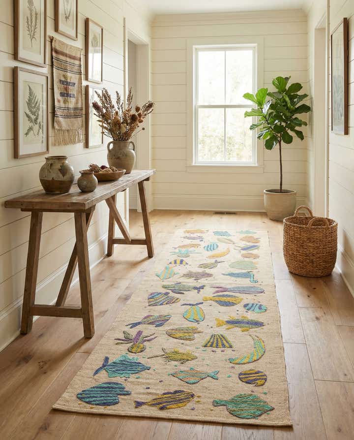 2' 4 x 7' 7 Hand Woven Kilim Suzani Wool Runner Rug