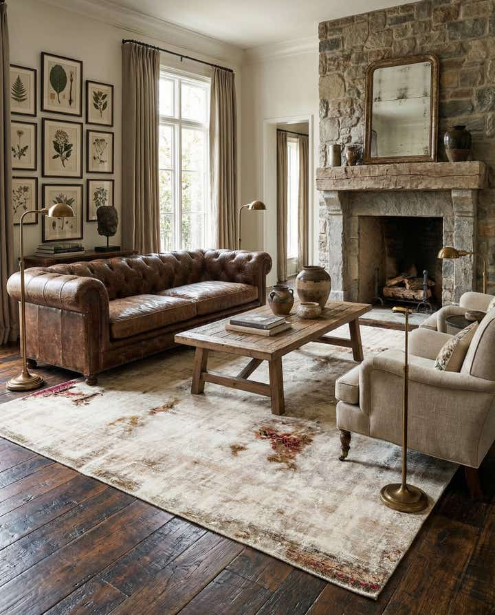 6' 9 x 7' 6 Hand Knotted Ultra Vintage Persian Wool Rug