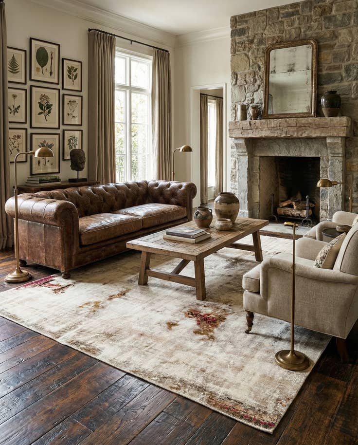 Detail image of 6' 9 x 7' 6 Hand Knotted Ultra Vintage Persian Wool Rug