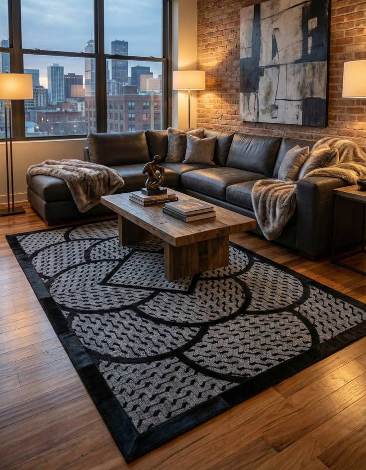 Detail image of 5' 1 x 8' 1 Cowhide - Patchwork Rug