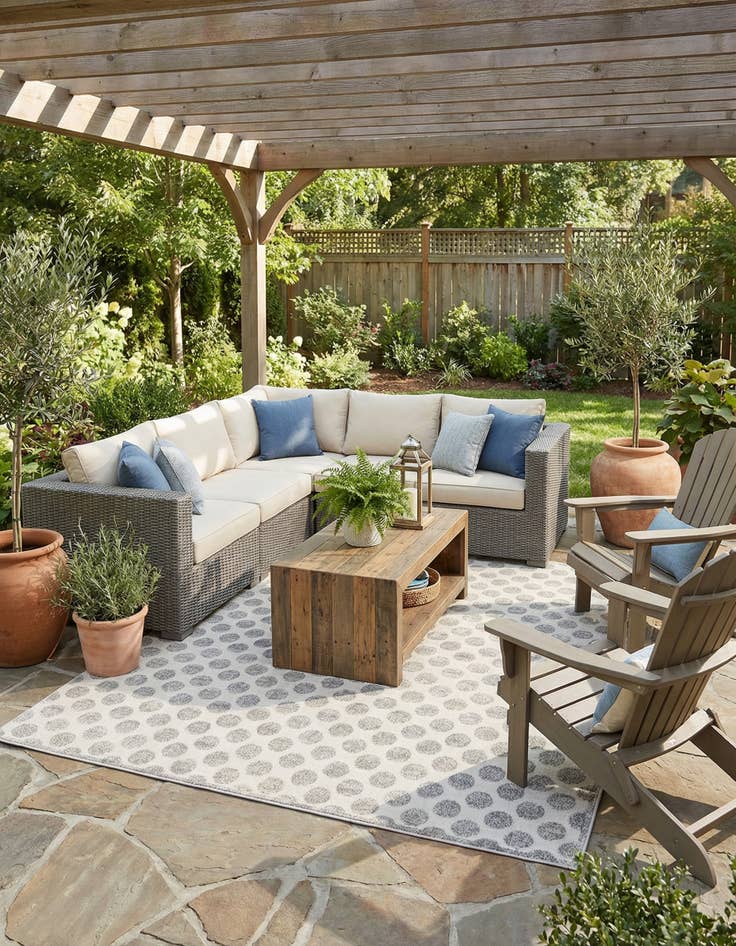 Detail image of 10' x 10'  Washable Sabrina Soto Indoor / Outdoor Square Rug